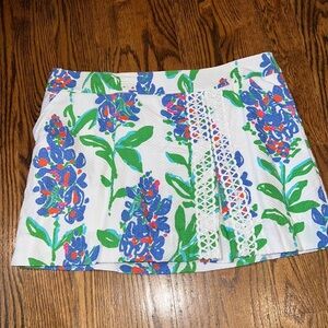 Lilly Pulitzer Jarvey Skort Honeycomb Pique Fresh Cut Blue Bonnet size 10
